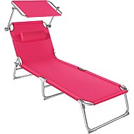 TECTAKE Garden lounger with cushion, pink - Garden Lounger