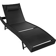 TECTAKE Moana garden deckchair, black - Garden Lounger