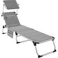 TECTAKE Garden lounger Lorella padded, grey/annealed - Garden Lounger