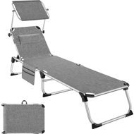 TECTAKE Garden lounger Aurelie, grey/annealed - Garden Lounger