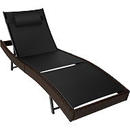 TECTAKE Moana garden deckchair, brown/black - Garden Lounger