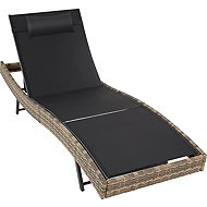 TECTAKE Moana garden deckchair, brown - Garden Lounger