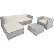 TECTAKE Set zahradního nábytku Milano, světle šedá - Zahradní nábytek