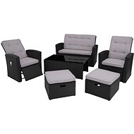 TECTAKE Set zahradního nábytku BARI, černá - Zahradní nábytek