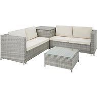 TECTAKE Set zahradního nábytku SIENA, světle šedý/krémový - Zahradní nábytek