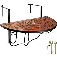 TECTAKE Garden table, folding, balcony, terracotta 75 cm - Garden Table