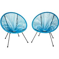 Tectake Garden chair Santana, blue - 2pcs in package - Garden Chair