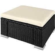Tectake Ratanový taburet, varianta 2, černá - Zahradní židle