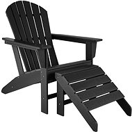 Tectake Zahradní židle s podnožkou, černá - Zahradní židle