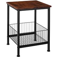 TecTake Odkládací stolek Grimsby 40 × 40 × 55,5 cm - Industrial tmavé dřevo - Side Table