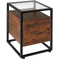 TecTake Dudley bedside table 40 × 43 × 60,5 cm - Industrial dark wood - Night Stand