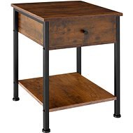 TecTake Noční stolek Bradford 40 × 40 × 55,5 cm - Industrial tmavé dřevo - Noční stolek