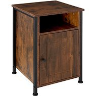 TecTake Noční stolek Blackburn 40 × 42 × 60,5 cm - Industrial tmavé dřevo - Noční stolek