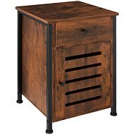 TecTake Waterford noční stolek 40 × 42 × 60,5 cm - Industrial tmavé dřevo - Noční stolek