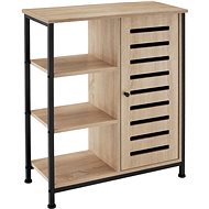 TecTake Dresser 71 × 32 × 82 cm - Industrial light wood, Sonoma oak, door hinge on the right - Chest of Drawers