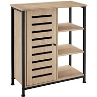 TecTake Dresser 71 × 32 × 82 cm - Industrial light wood, Sonoma oak, door hinge left - Chest of Drawers