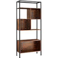 TecTake Regál Hastings 75 × 31 × 170,5 cm dekor tmavé dřevo - Shelving Unit