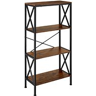 TecTake Regál Barry 61,5 × 31,5 × 133,5 cm dekor tmavé dřevo - Shelving Unit