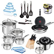 Tefal Set of pots, pans, knives, bowls and kitchen utensils 32 pcs (Starter Kit) - Cookware Set