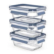 Tefal Masterseal Glass N10520 Food Storage Container Set, 3pcs, 0.45L - Food Container Set