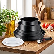 Tefal Ingenio Black Stone 8pcs L3998802 - Cookware Set