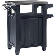KETER Garden grill table UNITY, with storage compartment, volume 105 l, graphite - Garden Table