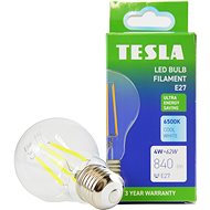 Tesla Filament A class, E27, 4W, 840lm, 6500K cool white, 360deg, clear, 230V, 25 000h - LED Bulb