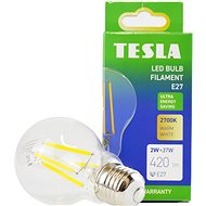 Tesla Filament A class, E27, 2W, 420lm, 2700K warm white, 360deg, clear, 230V, 25 000h - LED Bulb