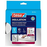 tesa® Insulating self-adhesive gasket - rubber, profile P, 25 m × 9 mm × 5.5 mm, white - Window Seals