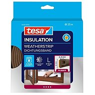 tesa® Insulating self-adhesive gasket - rubber, profile P, 25 m × 9 mm × 5.5 mm, brown - Window Seals