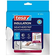 tesa® Insulating self-adhesive gasket - rubber, profile E, 25 m × 9 mm × 4 mm, white - Window Seals