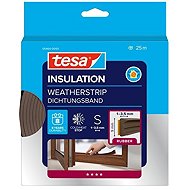 tesa® Insulating Self-Adhesive Gasket - rubber, profile E, 25 m × 9 mm × 4 mm, brown - Window Seals