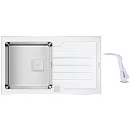 TEKA DIAMOND RS15 1B 1D 86 White + TEKA IC 915 WH White - Kitchen Sink and Tap Set