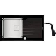 TEKA DIAMOND RS15 1B 1D 86 Black + TEKA IC 915 BK Black - Kitchen Sink and Tap Set