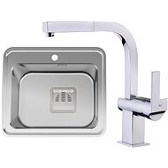 TEKA ELIGO EL58SF-M Stainless-steel + TEKA CUADRO PULLOUT Chrome - Kitchen Sink and Tap Set