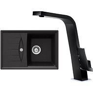 TEKA CABRERA 45 B TG Nero + TEKA VA 4600.0J Black - Kitchen Sink and Tap Set