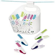 TESCOMA Wäscheklammern mit Korb CLEAN KIT, 20 Stück - Wäscheklammern