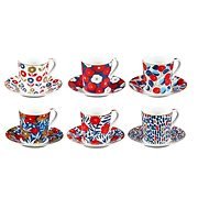 TESCOMA myCOFFEE Set of 6 Cups and Saucers, Flowers - Set of Cups