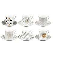 TESCOMA myCOFFEE ESPRESSO CUP WITH SAUCER, HAPPY, 6 pcs - Set of Cups