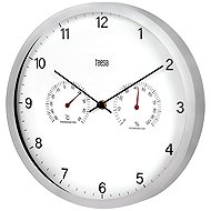 Teesa TSA0049 Wall clock with thermometer and hygrometer, 30 cm, silver - Wall Clock