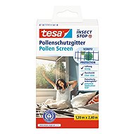 TESA Window pollen net, Velcro, 1.2 × 2.4 m, anthracite - Insect Screen