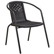  Židle zahradní BISTRO, imitace ratan, černé - Zahradní židle