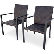 NOELA Garden chair stacking WICKER PAT rattan, 2pcs - Garden Chair