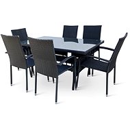 NOELA Rattan garden furniture set HAITI 1 table + 6 chairs - Garden Furniture