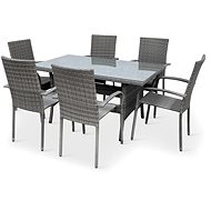 NOELA Rattan garden furniture set HAITI PREMIUM 1 table + 6 chairs - Garden Furniture
