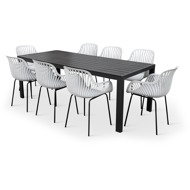 NOELA Garden furniture set VIKING XL/GABY grey 1 table + 8 armchairs - Garden Furniture