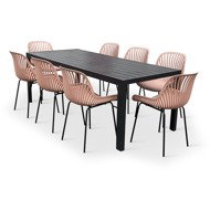 NOELA Garden furniture set VIKING XL/GABY old pink 1 table + 8 chairs - Garden Furniture