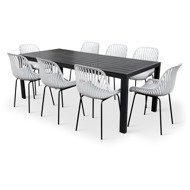 NOELA Garden furniture set VIKING XL/GABY grey 1 table + 8 chairs - Garden Furniture