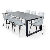 NOELA Garden furniture set STRONG/GABY grey 1 table + 8 chairs - Garden Furniture