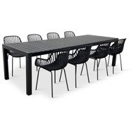 NOELA Garden furniture set GRANDE PASTO XXL/GABY black 1 table + 8 armchairs - Garden Furniture